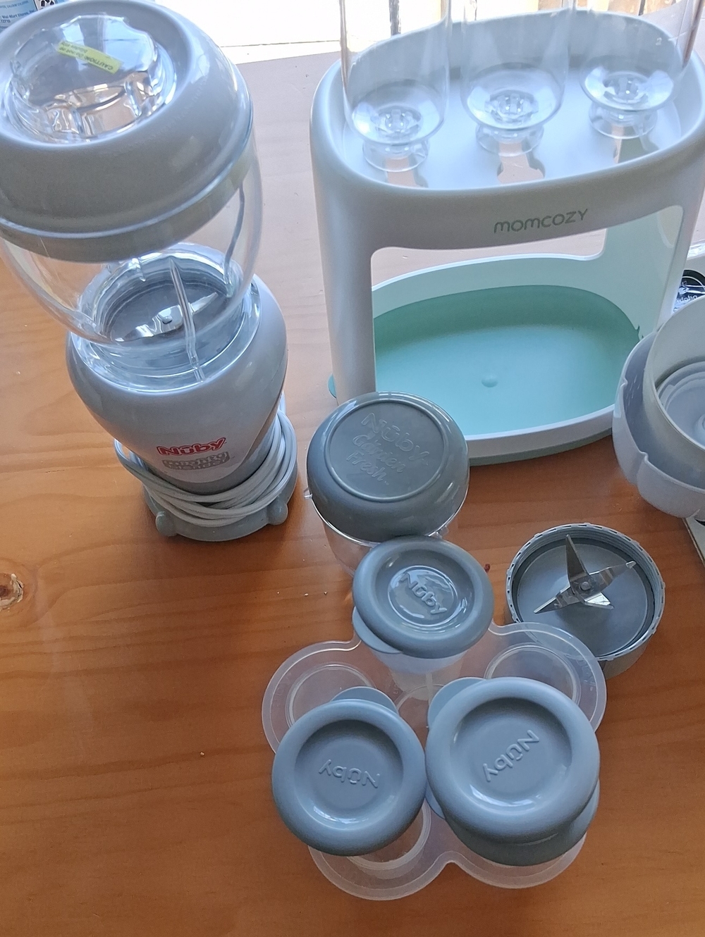 Momcozy Baby Bottle Sterilizer & Accessories - Light Gray